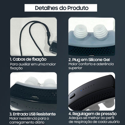 Dispositivo Eletrônico Mini-CPAP Anti-Roncos SonoFlux PRO®